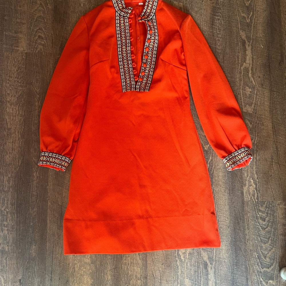 Vintage handmade Dress with Embroidered Details